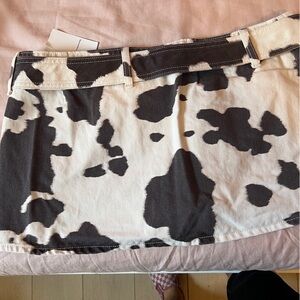 Black and White Cow Print Skirt